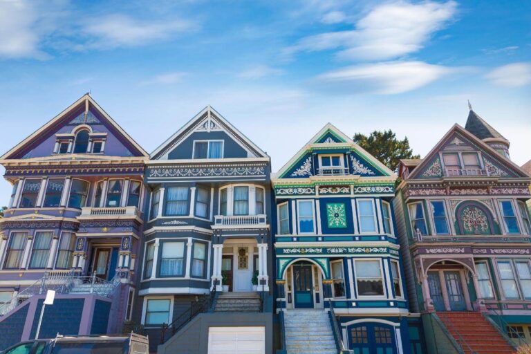 Row of Victorian Queen Anne Homes